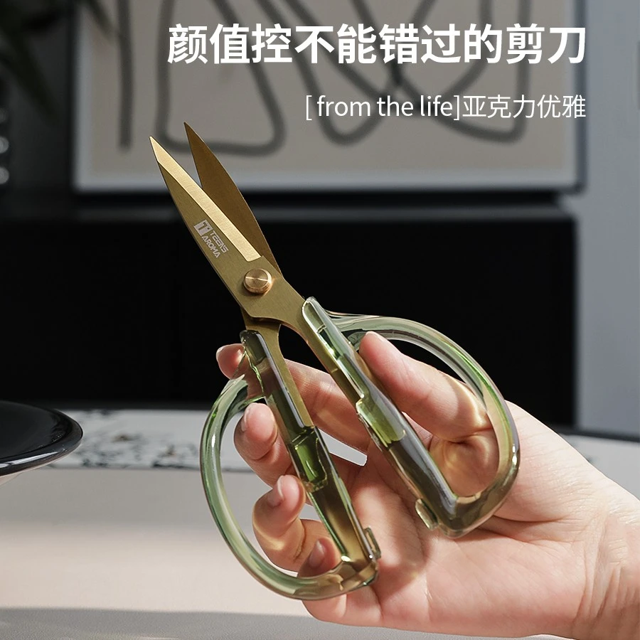 多功能剪刀学生专用亚克力手柄简约食物剪水果线头剪子家用高颜值