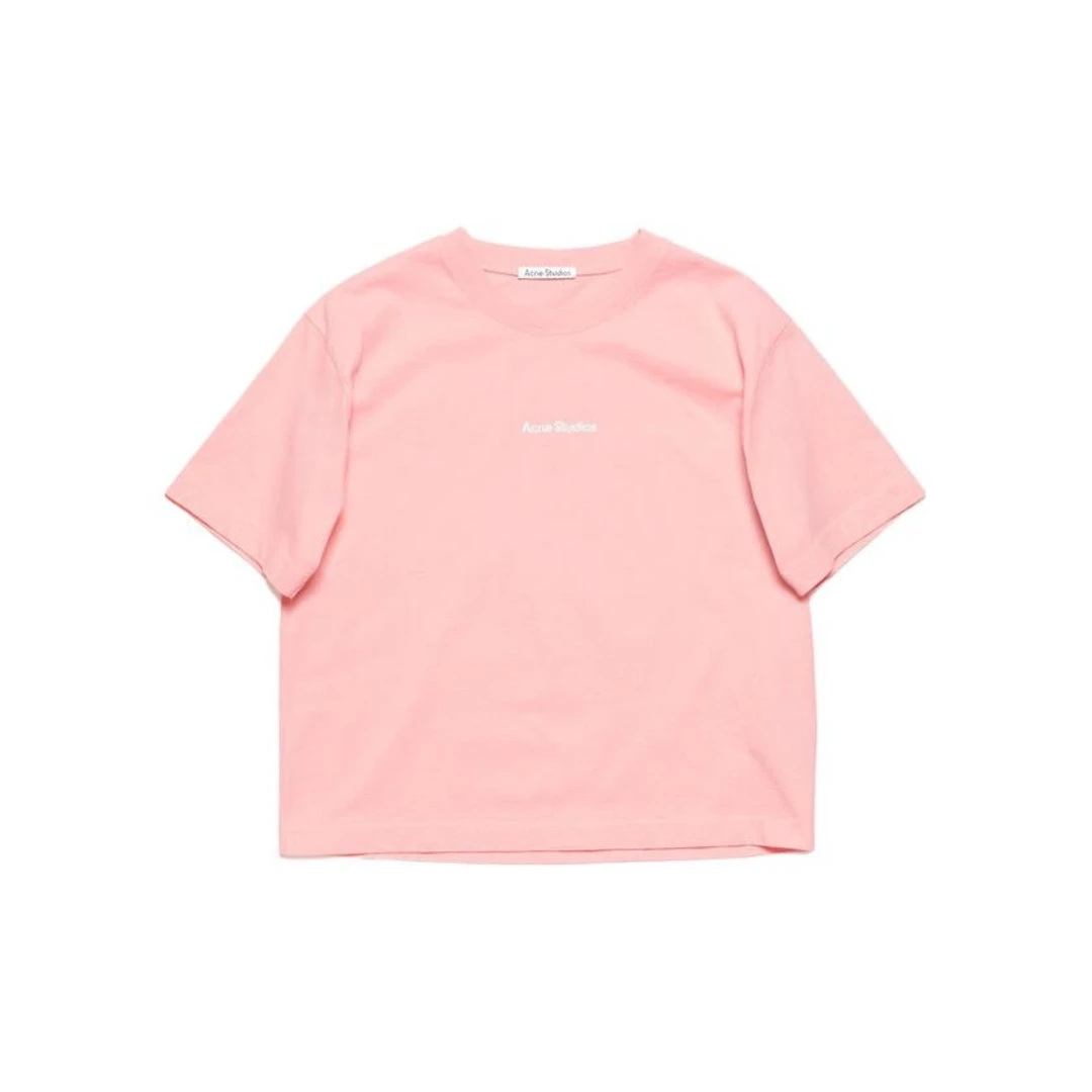 奢邦/Acne Studios/宽松纯色字母圆领套头罗纹落肩短袖