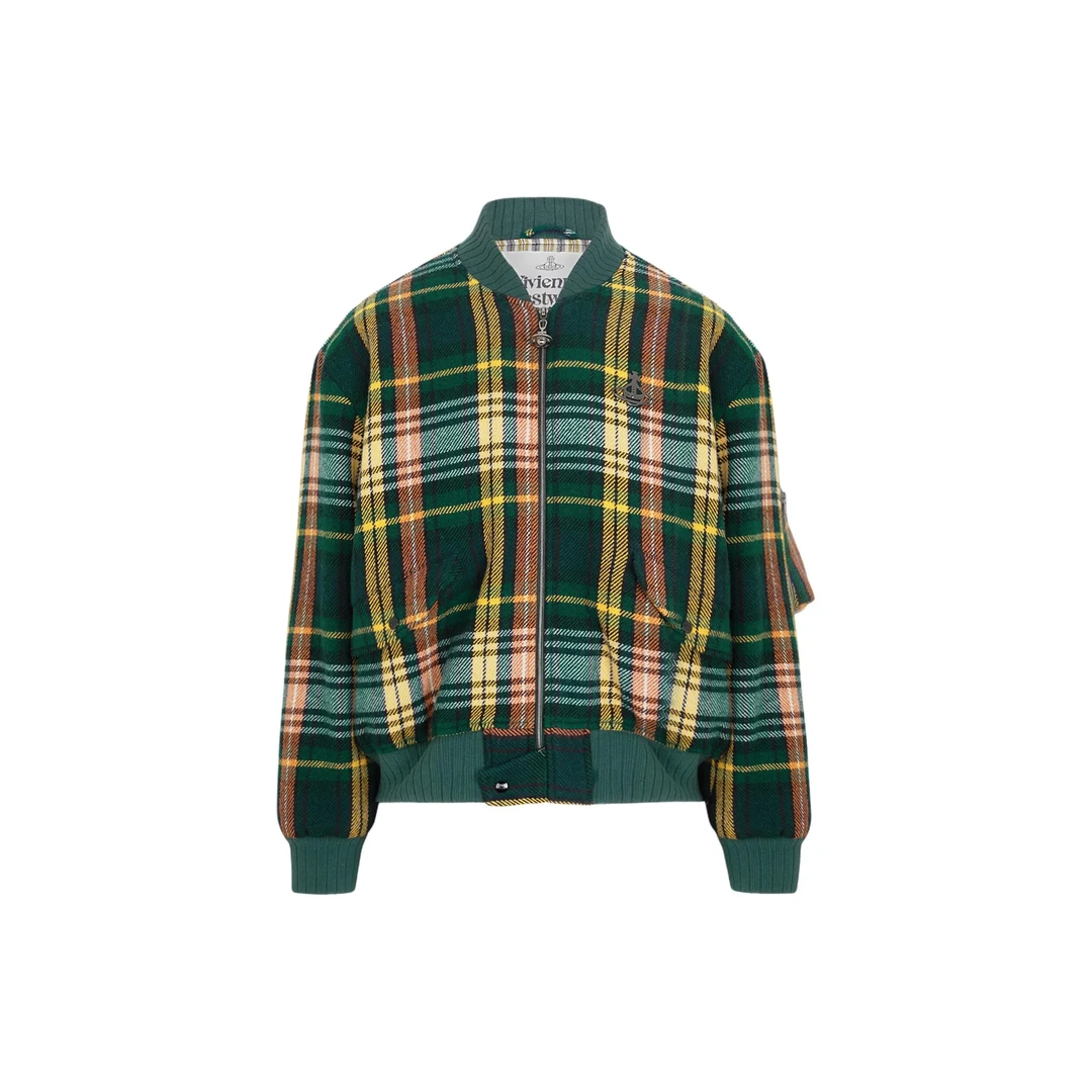 奢邦/Vivienne Westwood SS24 格纹图案落肩长袖夹克外套