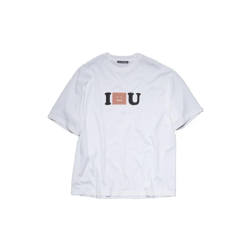 奢邦/Acne studios Face表情 字母徽标宽松圆领套头舒适短袖T恤