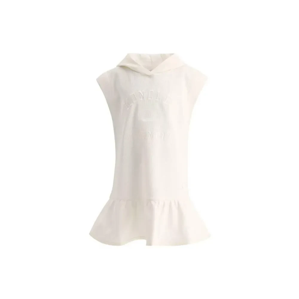 奢邦/Moncler盟可睐 童装 纯色字母表示连帽短袖连衣裙 女童 白色