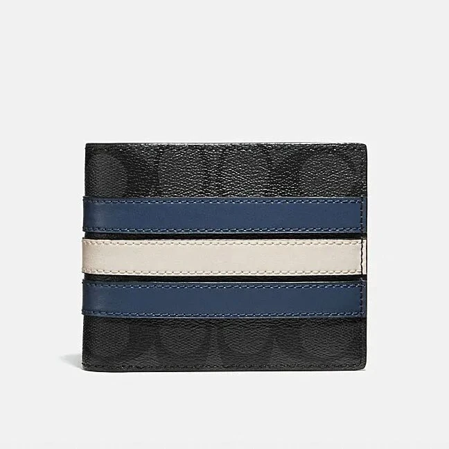COACH蔻驰 男士经典简约VARSITY三合一短款钱包卡包 11*9.5*2cm