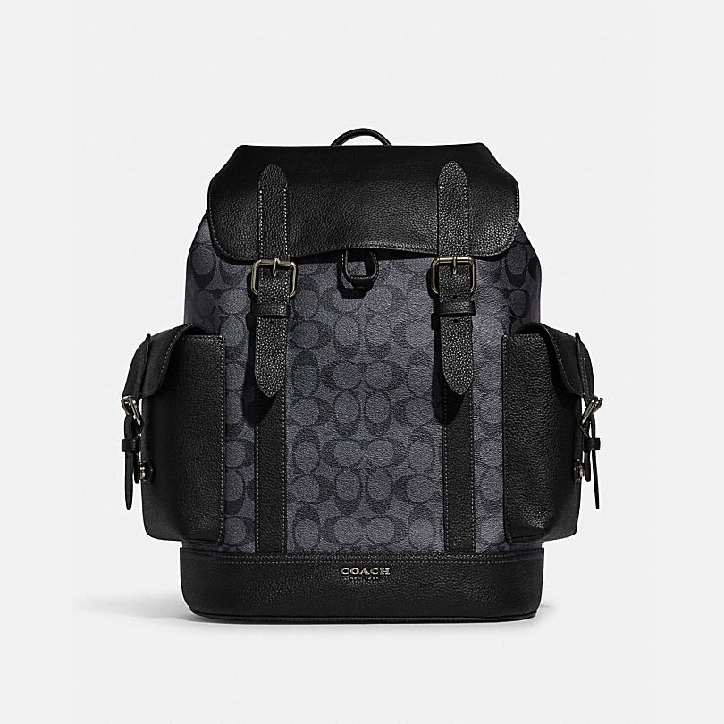 COACH 蔻驰 HUDSON经典标志大容量时尚潮流男士翻盖双肩包 CB839
