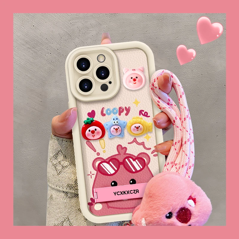 适用于苹果16可爱露比手机壳oppo华为vivo小羊皮松弛感卡通新款女