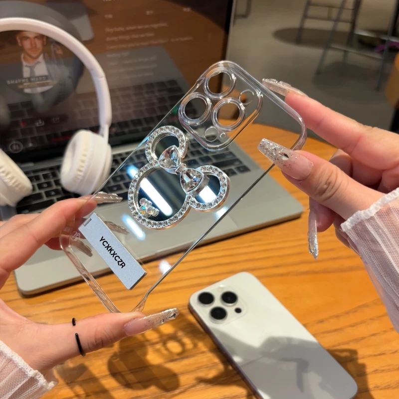 米奇极简手机壳适用于苹果15OPPO华为VIVO简约透明无边框个性流行