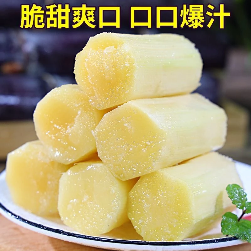 广西新鲜黑皮甘蔗去头取中段当季整箱批发包邮甘蔗特产