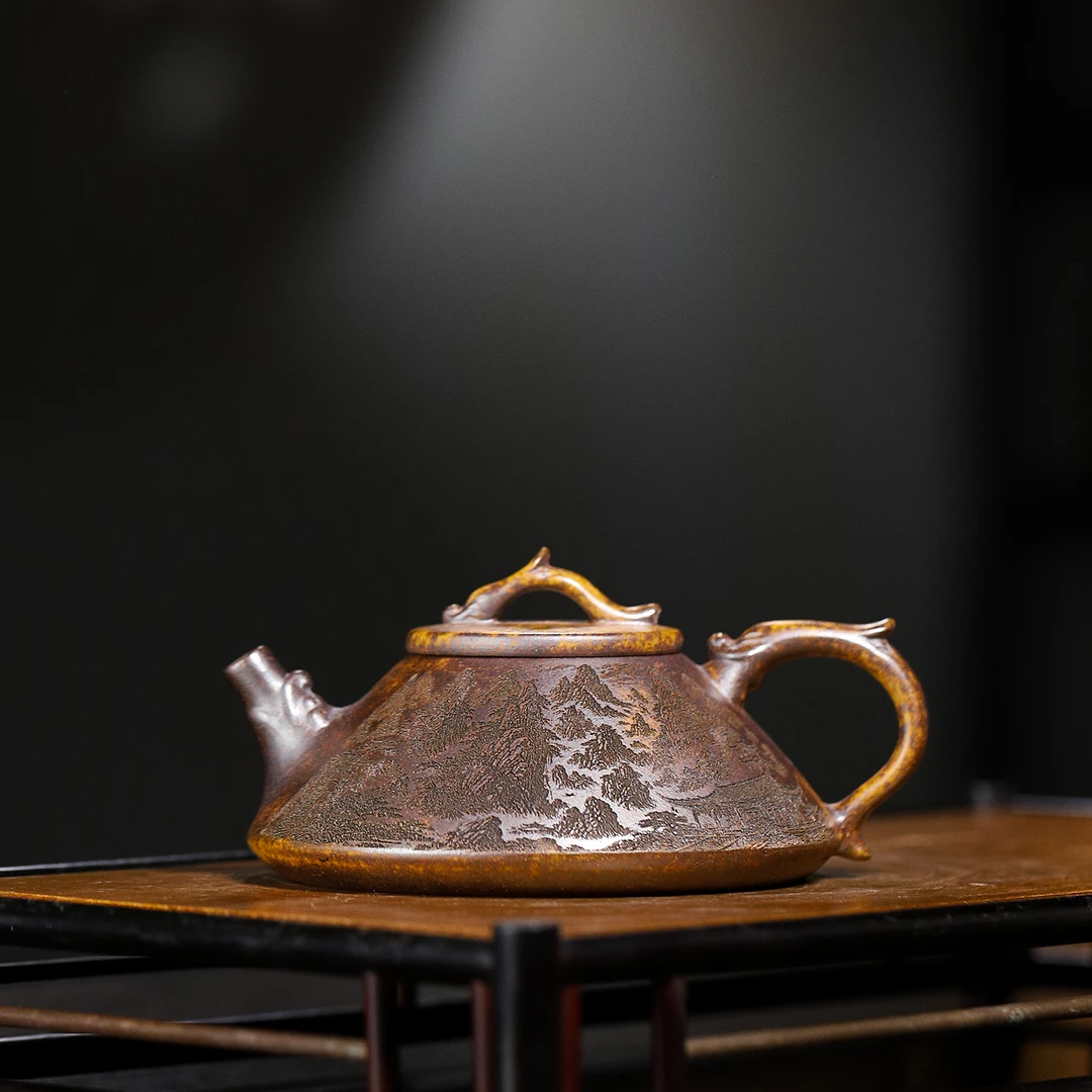 宜兴原矿龙骨金砂 龙运扁瓢 约170毫升 精美茶器 高端 手工制品