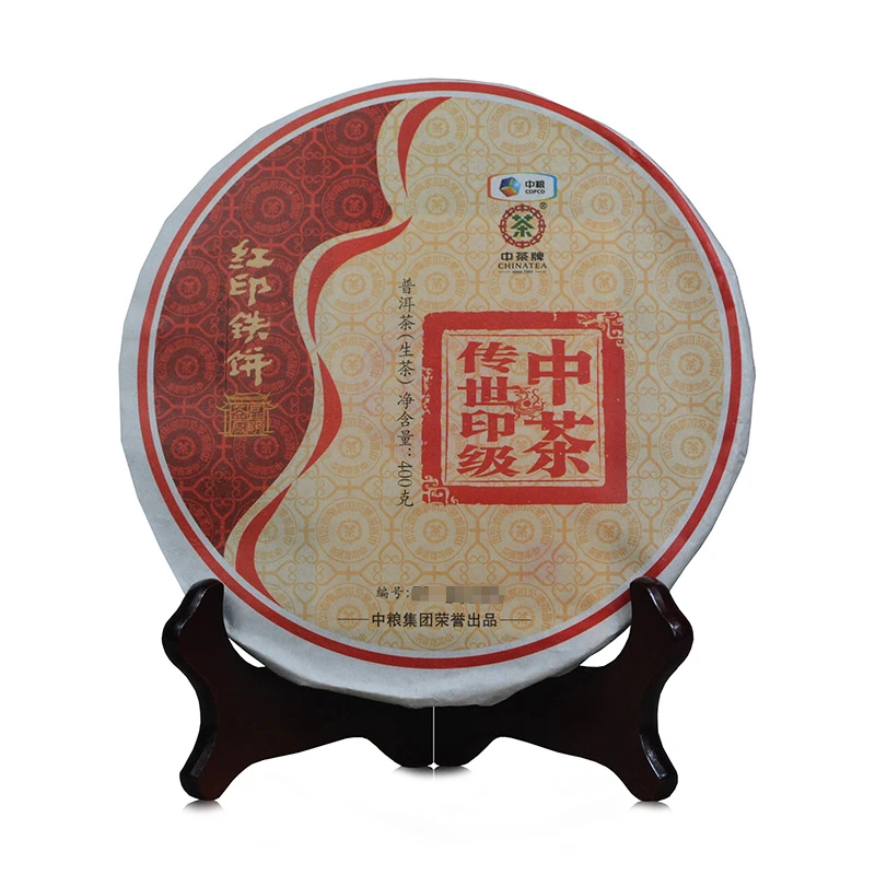 2016年中茶 印级传奇 红印铁饼 生茶 400克/饼
