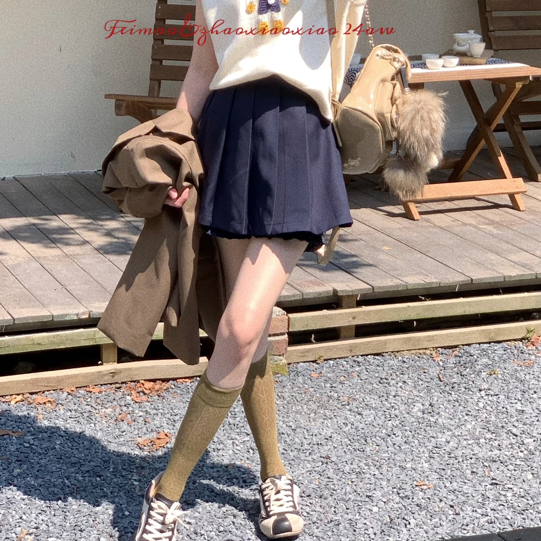 【赵小小yimao】75037  设计感高腰显瘦包臀A字压褶休闲西装半身裙