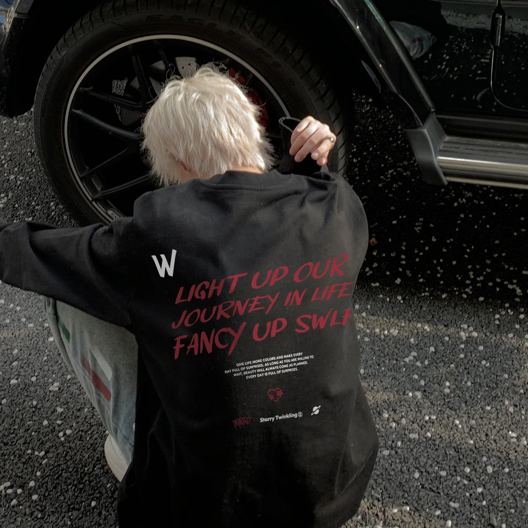 美式高街长袖t恤男女春秋季潮牌宽松重磅打底衫高街痞帅上衣港风