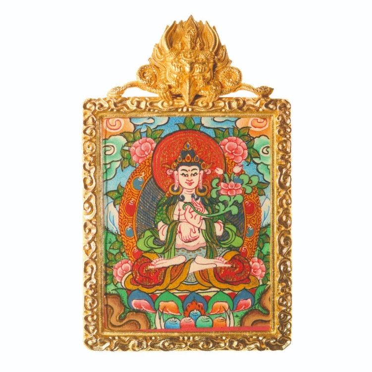 《云驰手绘唐卡》国货吊坠大某势老师(属马)用青金石绿松石手绘