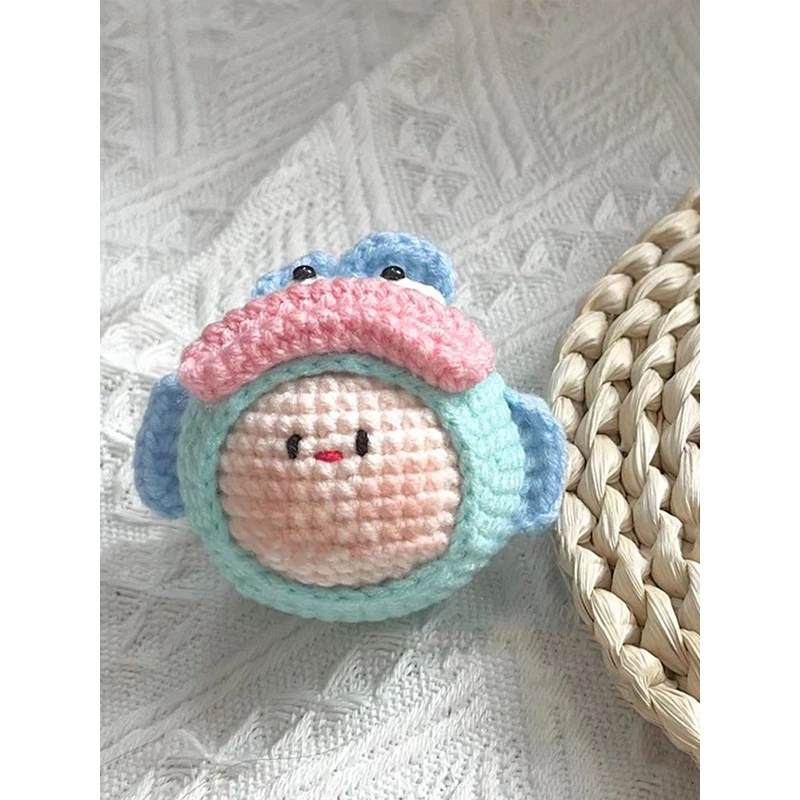 毛线钩针丑鱼汉顿团子编织diy材料包手工自制可爱丑萌挂件钥匙扣