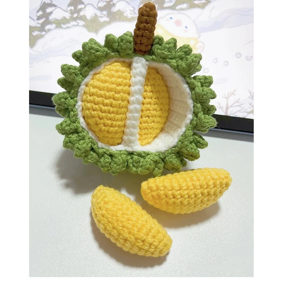 手工diy编织榴莲玩偶毛线材料包钩针创意自制挂件礼物送女生男友