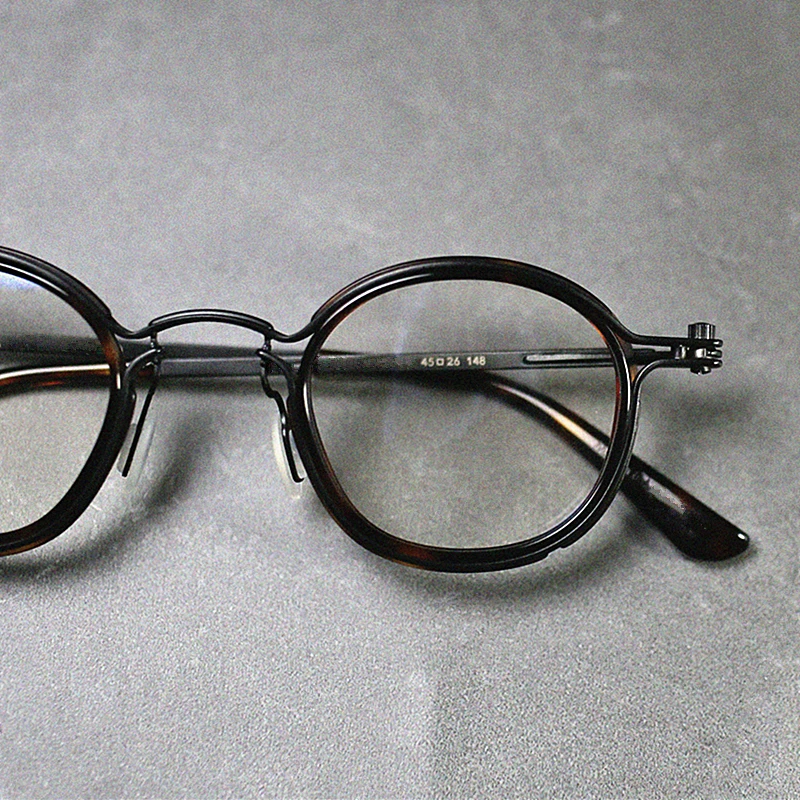 扫黑风暴孙红雷同款意大利复古手工板材潮流纯钛男女近视眼镜框架