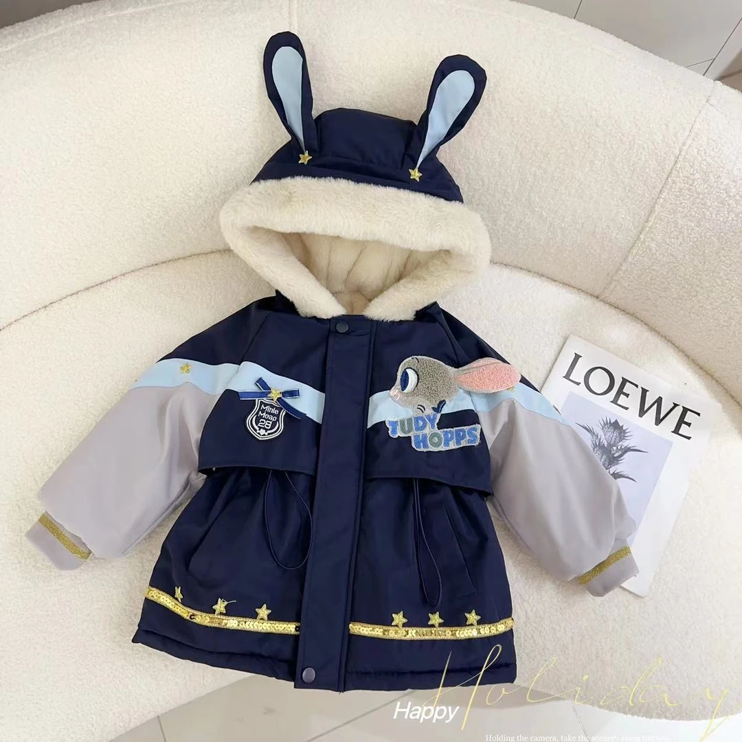【门店169】汤圆家童装2024冬季设计款卡通兔子重工派克服 YA-258