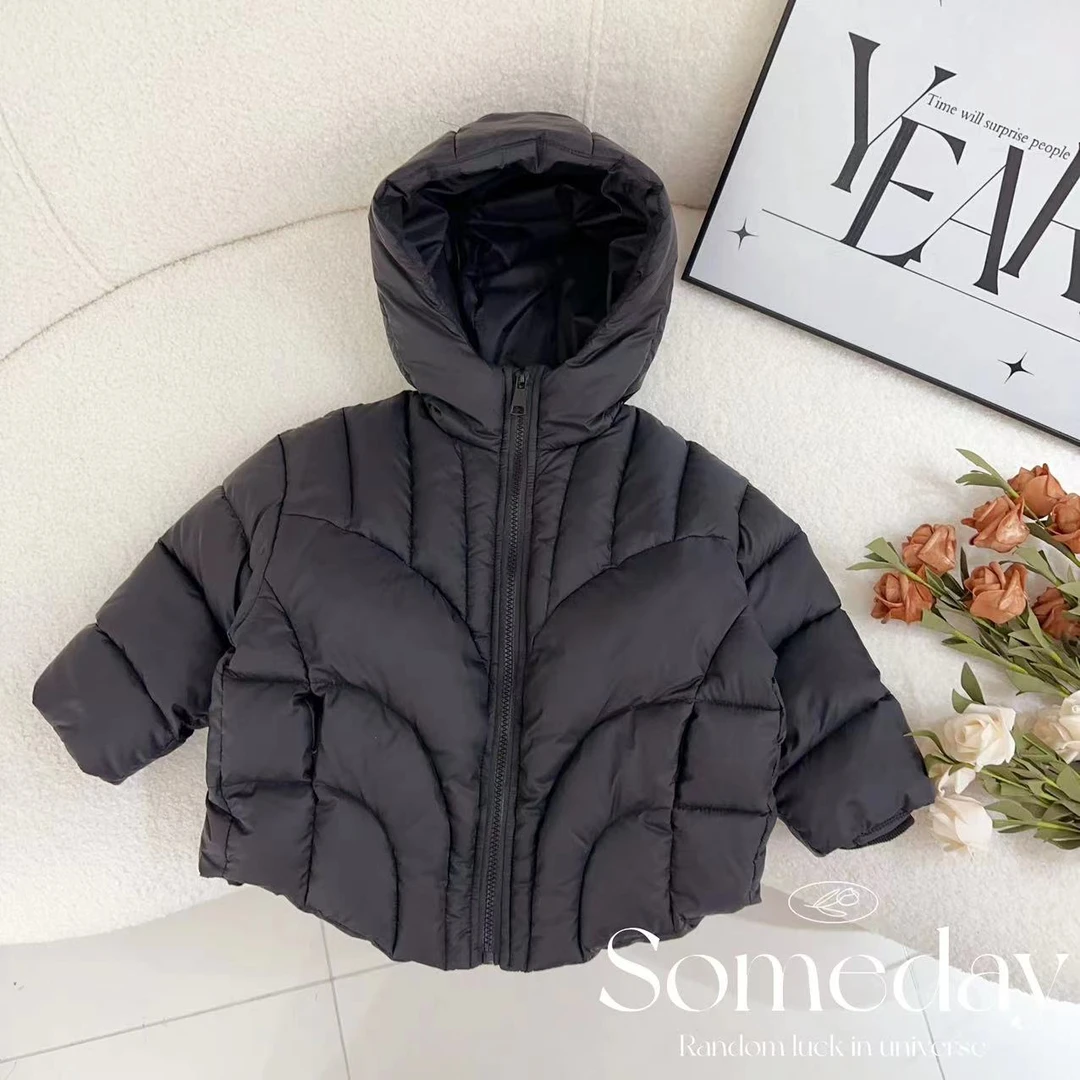 汤圆家童装2024冬季上新韩系设计款拼接立裁百搭棉衣 YA-462