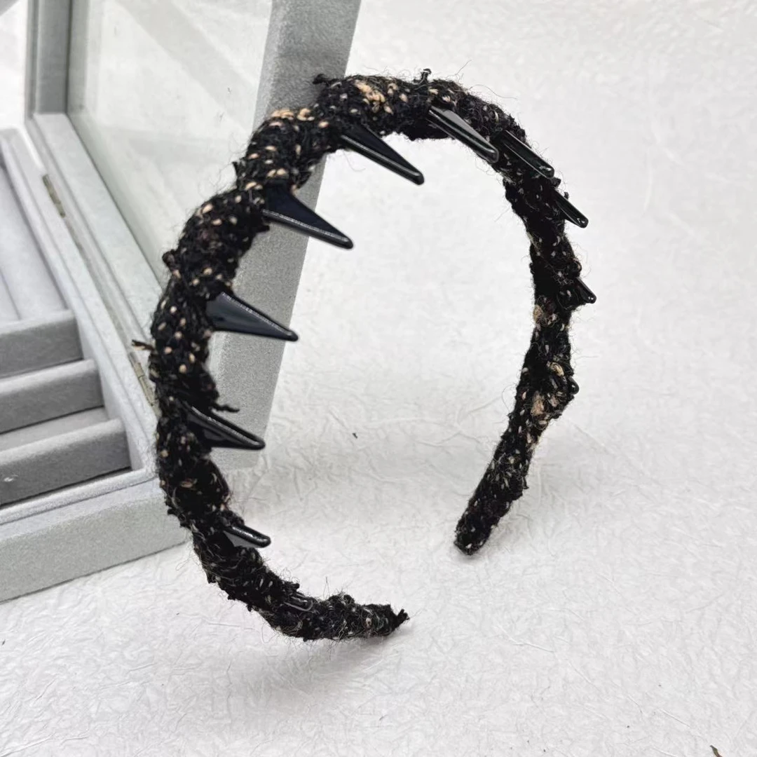 K480韩版时尚手工发饰复古毛呢倒梳洗脸发箍气质百搭简约头箍