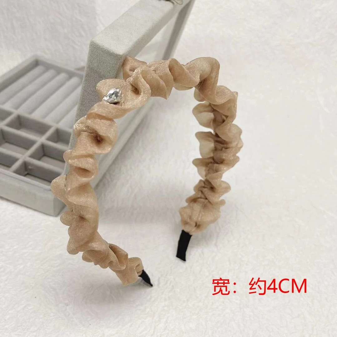 K400香槟色轻奢时尚气质发箍可爱百搭简约发饰甜美欧根纱头饰