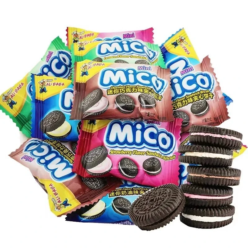 【阿杰自营】新日期】阿里巴巴mico马卡龙夹心饼干376g*2袋