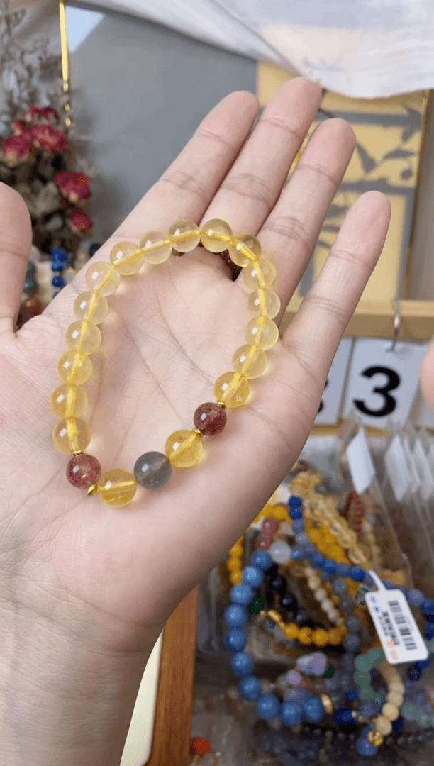 【闪购商品】水晶手链银S925镶嵌黄水晶