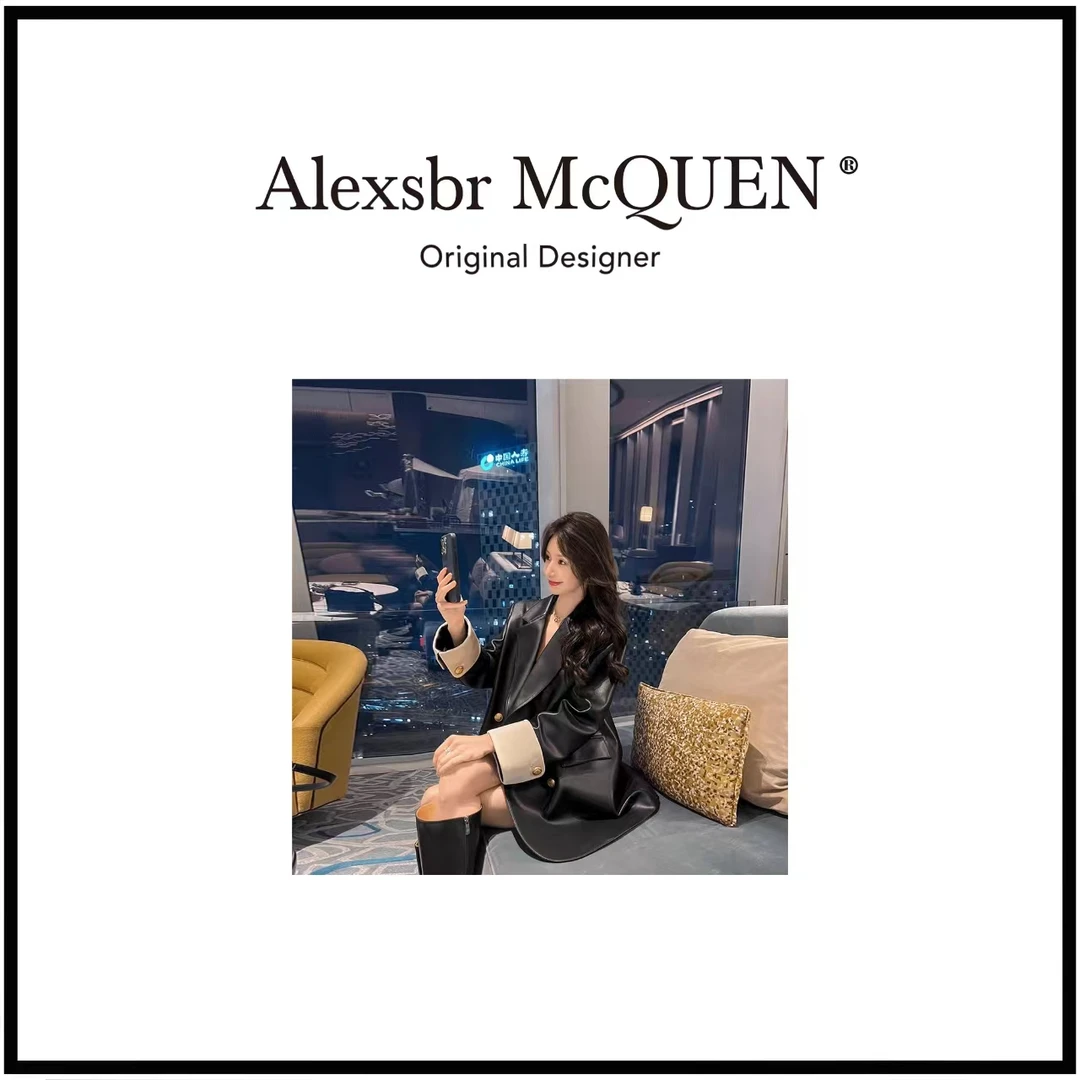 YDD•「秋季皮衣」皮衣外套女2025秋冬韩版宽松休闲设计感西服上衣