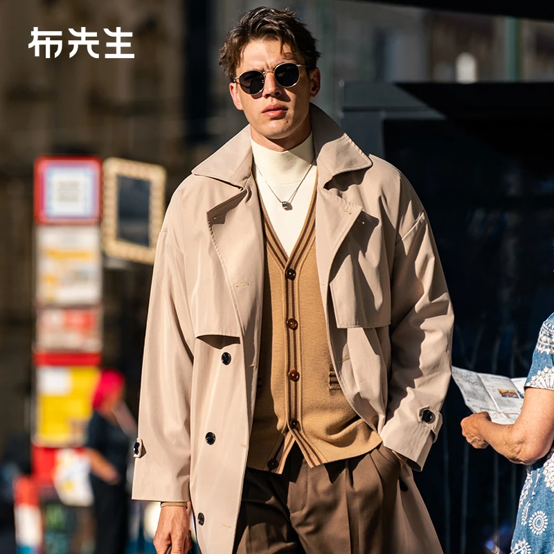 【明星同款】Mr.Bu布先生加厚羊毛外套英式学院风针织开衫男PT15607