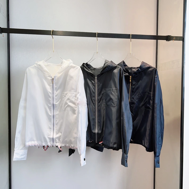三色连帽防晒衣夏季长袖洋气气质外套