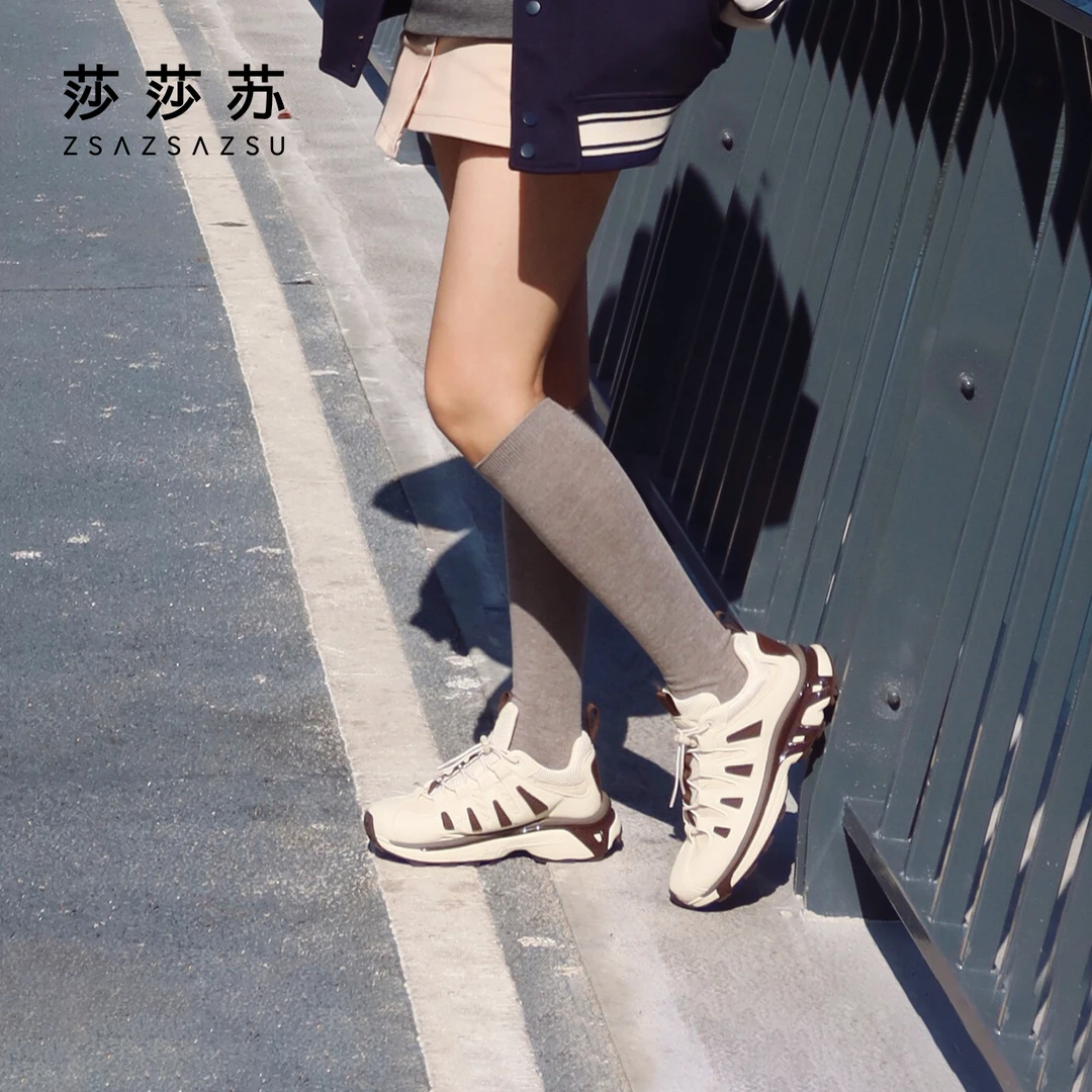 立秋专属莎莎苏2023冬厚底百搭复古老爹鞋女休闲运动鞋ZA43783-30