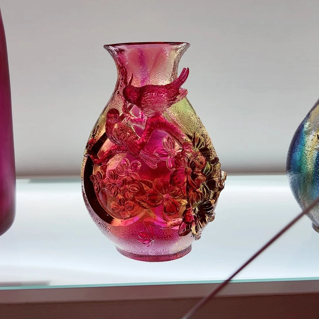 【闪购商品】茶盏古法琉璃喜上眉梢红色