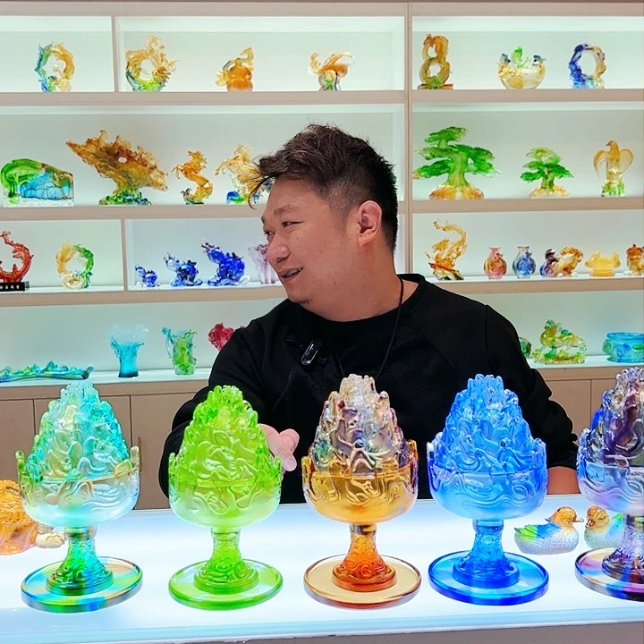 【闪购商品】摆件一*古法琉璃基业常青新款