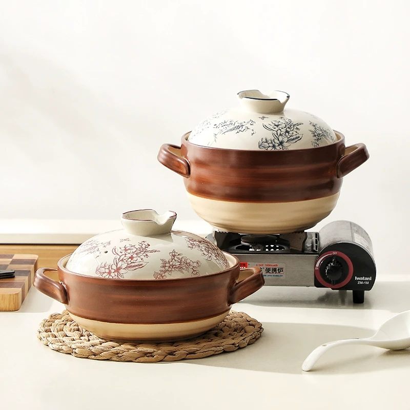 日式砂锅家用炖汤煲仔饭耐高温干烧不裂燃气电陶炉燃气灶专用沙锅