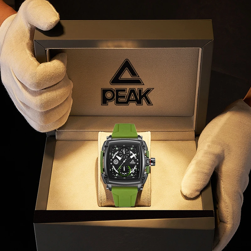 匹克正品手表男士酒桶型机械感男款学生运动多功能防水特种兵军表