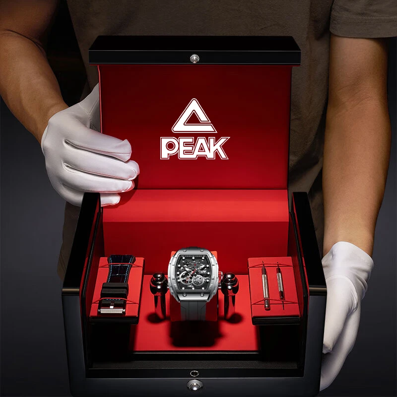 匹克男士手表正品酒桶型全自动镂空机械表男款学生手表男款机械表