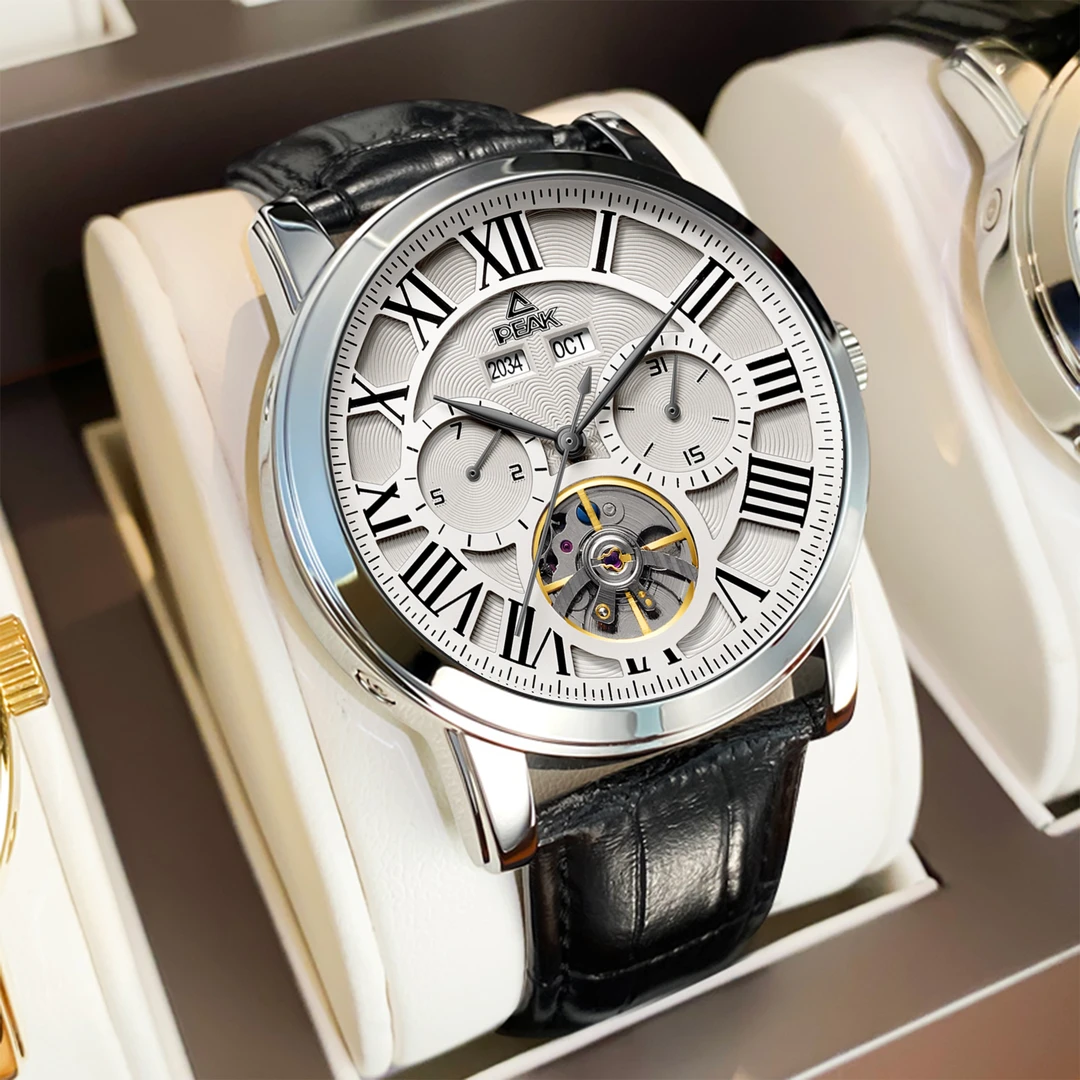 匹克男士手表名牌正品2025新款全自动镂空机械表男款学生防水腕表