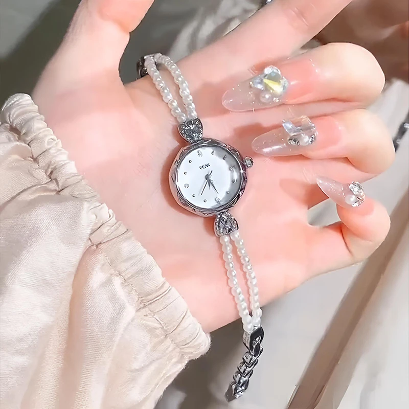 匹克幸运之星女士手表2025新款轻奢小众镶钻珍珠手链简约学生腕表