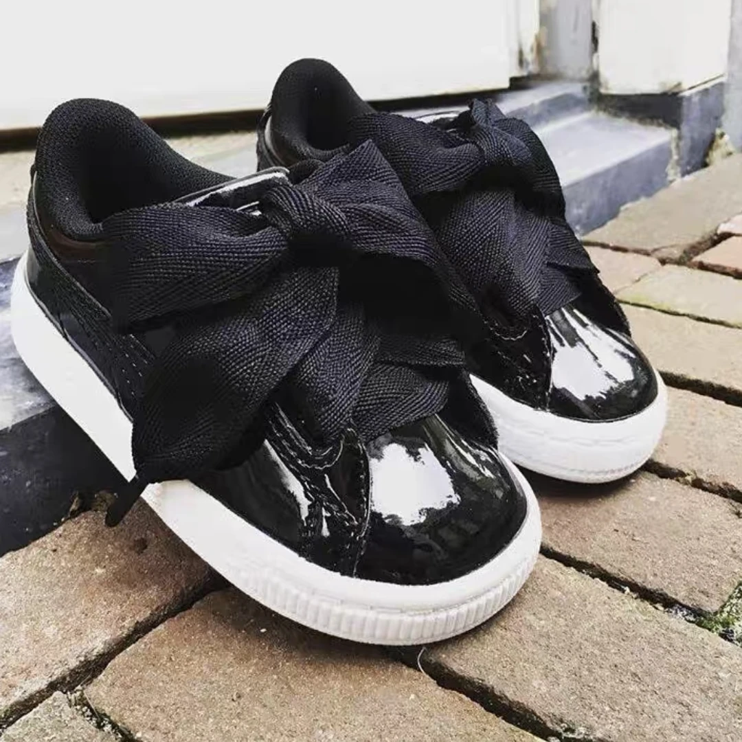 【断码清货】Puma/彪马 Basket漆皮丝绸大蝴蝶结儿童板鞋363353-01