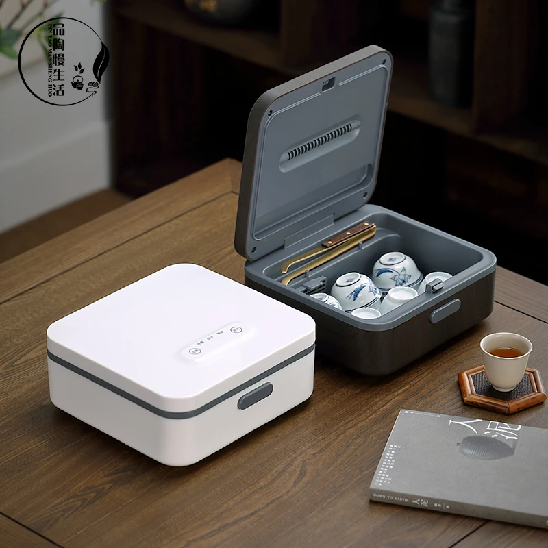 茶杯消毒柜多功能消毒盒小型家用办公室防尘茶杯收纳烘干功夫茶具
