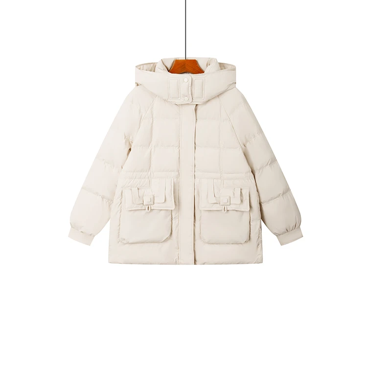 天天惠2024年女冬款羽绒连帽冬季羽绒服 ins宽松羽绒服2403353