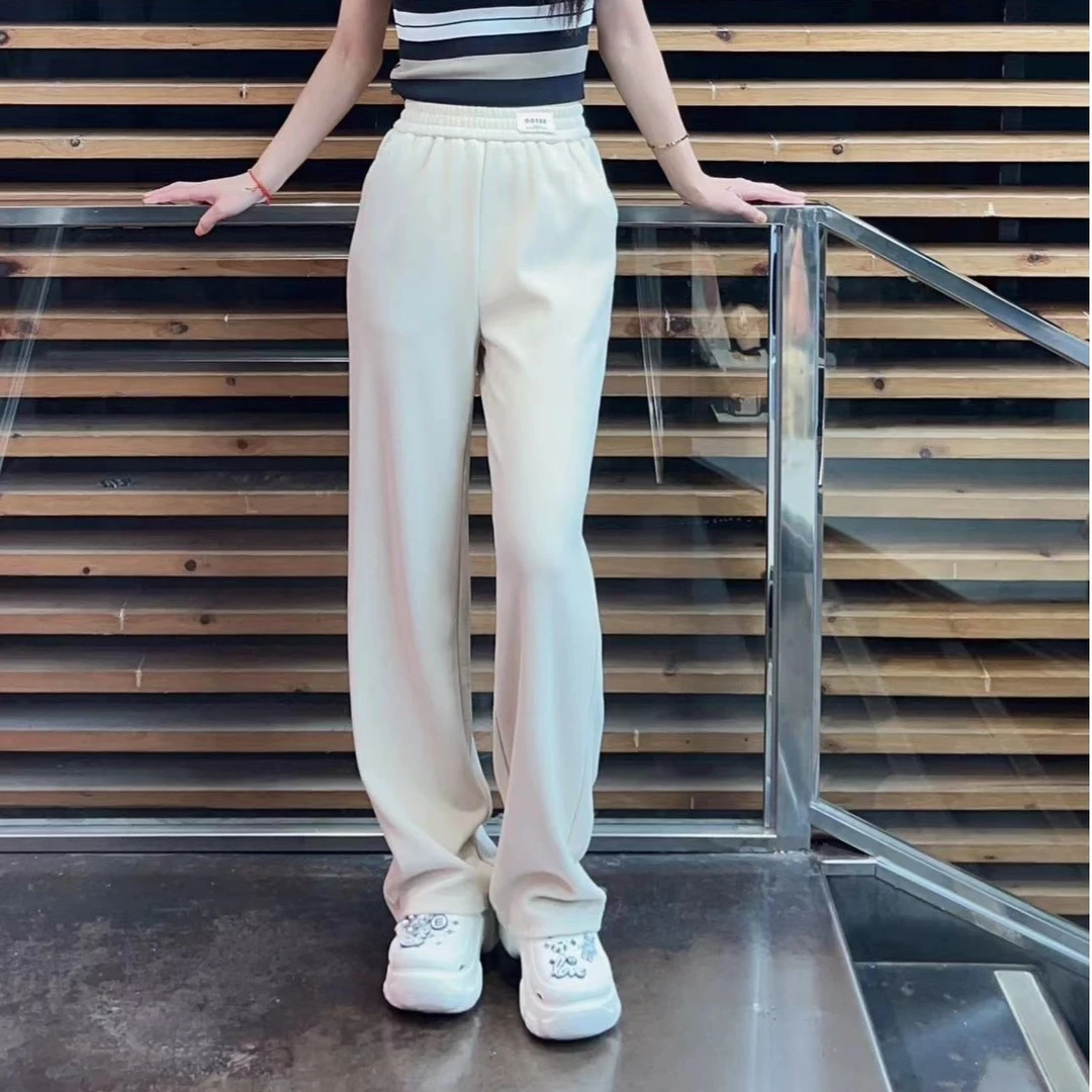 天天惠微宽松阔腿长裤微胖女生高腰休闲垂感百搭2303156春秋新款