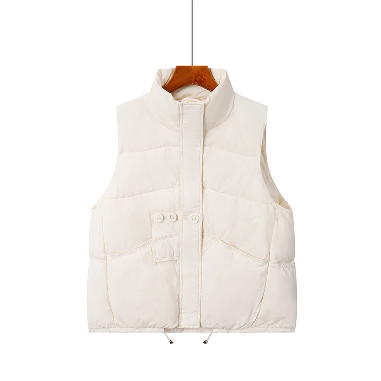 天天惠2024年新款微宽松立领棉马甲韩版百搭保暖2401672