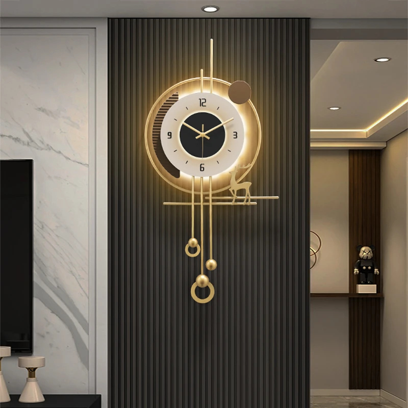 冠卫仕2025新款客厅装饰时钟挂墙现代简约高级感轻奢钟表钟表挂钟