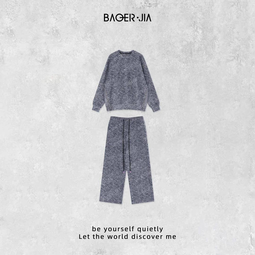 19-宝儿家含幂BF39524308早秋新款穿搭时尚百搭绒毛上衣裤