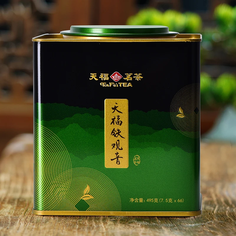 天福茗茶大铁罐铁观音茶叶 2024新茶 安溪茶叶铁观音清香型 495克