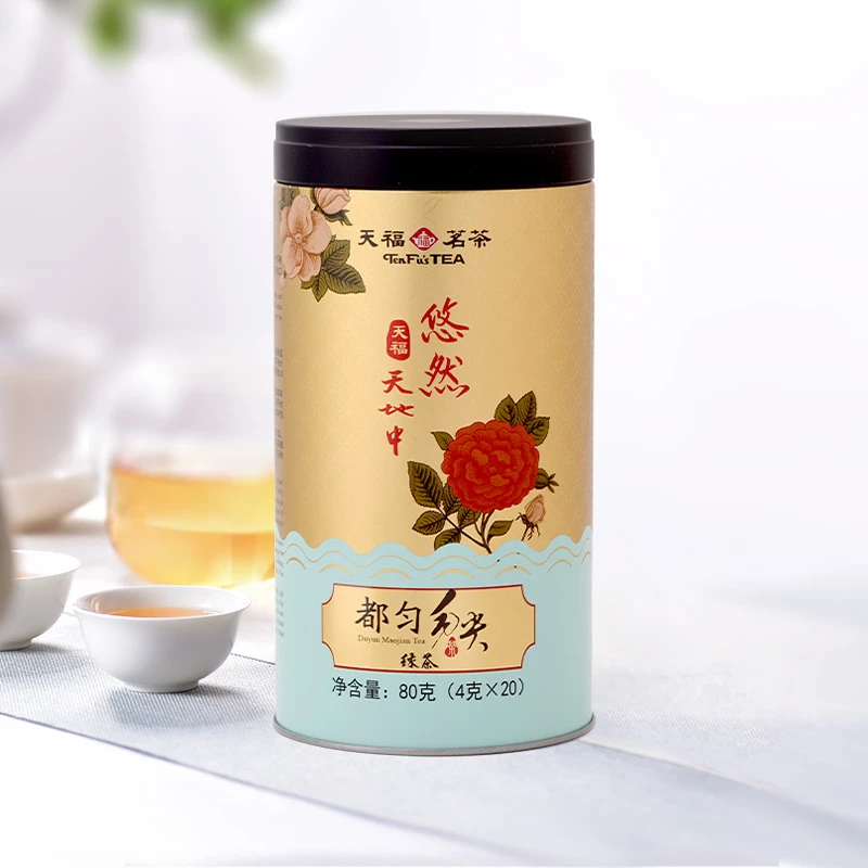 天福茗茶 悠然都匀毛尖2025卷曲形绿茶居家口粮贵州好茶80g罐装