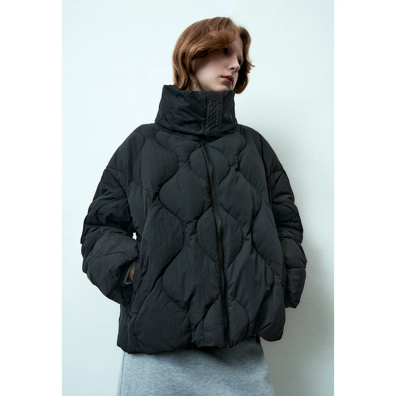 UR秋冬新款女装都市时尚休闲简约立领式热力感轻羽绒服UWU130063