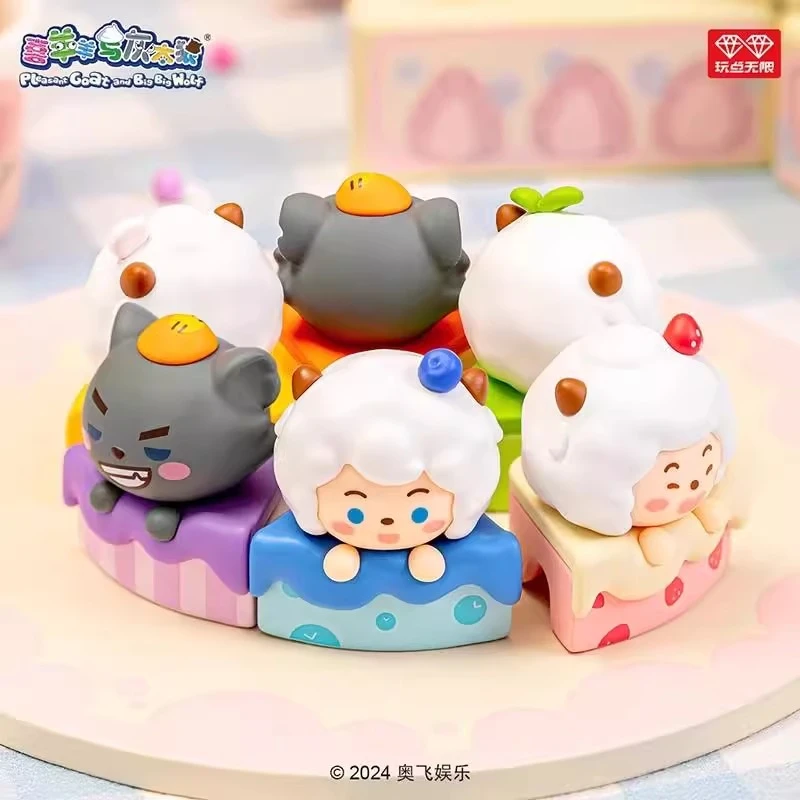 七七【拆盒】喜羊羊与灰太狼六拼蛋糕叠叠乐萌粒（许愿）潮玩盲盒代拆