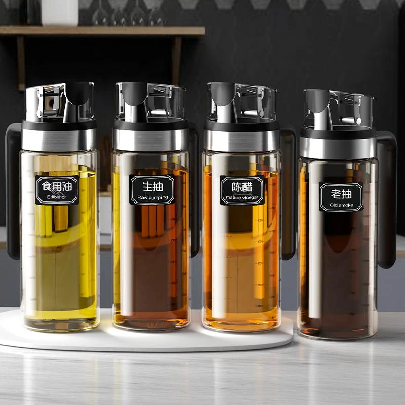 玻璃油壶防漏油瓶厨房家用装油专用容器酱油醋调味料瓶油罐壸套装