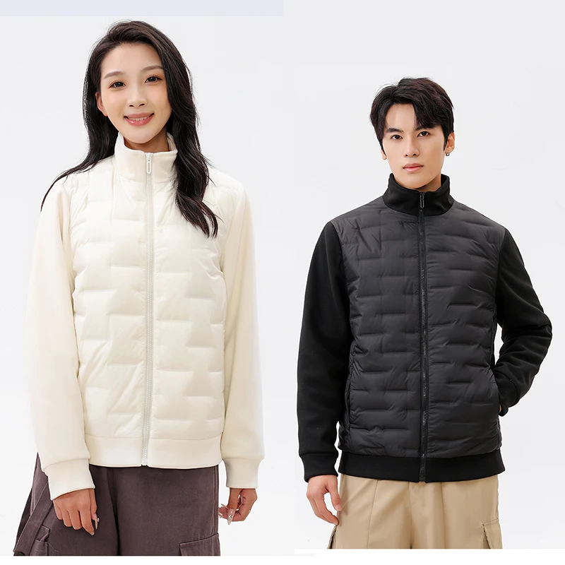 黑金石墨浠+羽绒！情侣款软壳羊毛轻羽衣羽绒服Y133.lzk