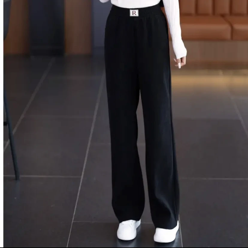 【秋冬百搭神裤】显瘦加绒垂感直筒裤时尚宽松洋气阔腿裤秋拖地外穿