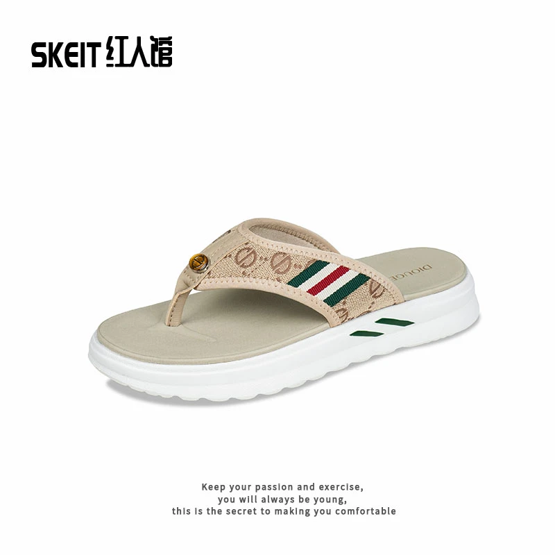 奢品拖鞋夏季新款男士凉鞋潮流百搭高级感人字拖软底软面沙滩鞋男